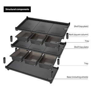 Terrario Rimovibile in Lega di Alluminio per <span class=keywords><strong>Geco</strong></span> <span class=keywords><strong>Leopardino</strong></span>, Recinto per Rettili a Coda Grassa, Gabbia Ecologica Nera - Product Image 3