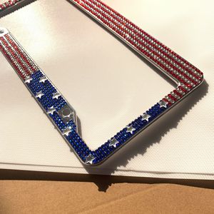 Marco para Placa de Matrícula con Diseño de Bandera Americana, Adorno de Diamantes de Imitación, Soporte Acrílico para Placa de Coche - Product Image 5