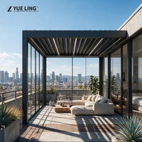 Pergola à toit à lames orientables en aluminium sur mesure pour les grossistes et les distributeurs, pergola de jardin avec capteur de vent