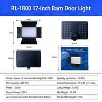 Kit d'éclairage vidéo LED RL1800 17'' avec trépied 2,1 m, panneau LED bicouleur 50W et télécommande pour vlogging, studio vidéo et éclairage doux