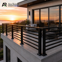 Balustrade modulaire en aluminium sur mesure pour projet de complexe hôtelier de luxe, résistante à la corrosion, en alliage 6063-T5, système de garde-corps de sécurité
