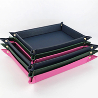 Plateau pliable personnalisé avec nom initial en cuir PU, organisateur de rangement de bureau, bijoux, clés, portefeuille, organisateur de pièces, plateau de rangement de bureau