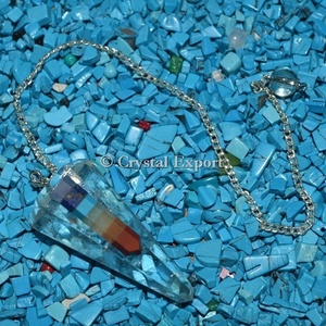 Péndulos de cristal de cuarzo con punto de Chakra: Péndulos de Chakra Péndulos de cristal curativos - Product Image 4