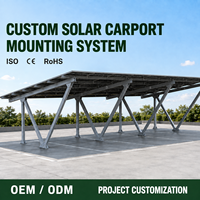 Système de montage de carport solaire personnalisé OEM ODM, structure de support photovoltaïque pour projets de auvents de stationnement commerciaux