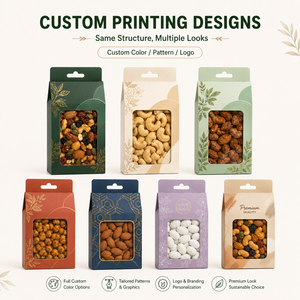 Nouvelles Boîtes d'Emballage Personnalisées pour Fruits Secs avec Fenêtre, en Papier, pour Snacks, Amandes Sucrées, Noix de Cajou – Idéales pour les Boutiques - Product Image 6