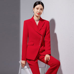 Completo Professionale da <span class=keywords><strong>Donna</strong></span> Autunno Inverno, Tailleur da Ufficio Due Pezzi con Pantaloni, Vestibilità Aderente per Taglie Forti, Stile Business - Product Image 3
