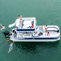 Yacht de ponton en aluminium à moteur élevé à double pont de luxe Kinocean pour les fêtes et les sports nautiques, y compris le surf, en vente!
