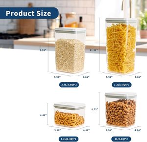 Clear Large Capacity Airtight Kitchen Canisters Plastic Cereal Storage Containers <b>with</b> <b>Lids</b> for Dry Food <b>Small</b> Size Kitchenware - Product Image 3