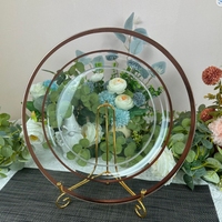 HCMA vente en gros clair noir rose or double jante sous les plaques chargeurs mariage en plastique rond transparent assiette de service 13 pouces
