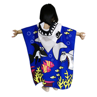 Poncho de plage à capuche en microfibre coupe-vent de haute qualité pour enfants