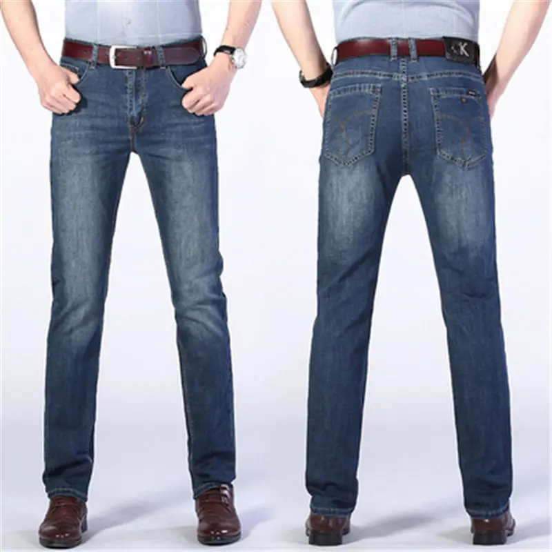 2024 Foreign trade men's jeans Business casual light blue stretch fashion jeans men's brand pants