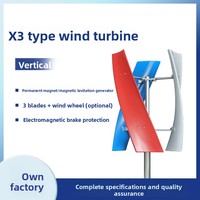 Éolienne à axe vertical X3 Type 100W à démarrage en douceur, en ABS, 12V/24V AC, certifiée CE, pour usage paysager, éolien-solaire