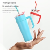 Tasse thermos en acier inoxydable de grande capacité pour filles tasse géante en paille Mac Cold pour utilisation en voiture cadeau d'affaires verres