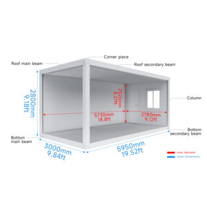 20ft <span class=keywords><strong>Modular</strong></span> thép container văn phòng xây dựng Glass Curtain Wall midcentury thiết kế hiện đại 5 + năm bảo hành cho khách sạn trường học - Product Image 4
