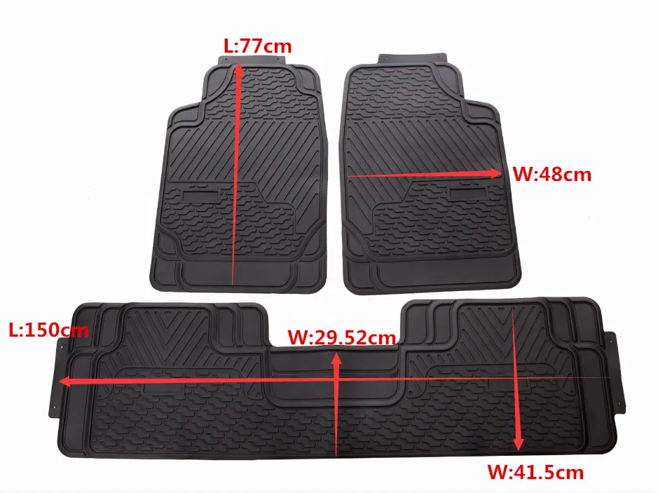 Alfombrilla para coche, alfombrilla para suelo, alfombrillas universales para coche Para Auto/3 uds de goma/PVC/piso, alfombrillas universales duraderas de Pvc para coche con juego completo de logotipo