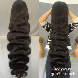 Perruque Lace Front HD Transparente Sans Colle de 40 Pouces en Cheveux Humains Vierges 13x4 avec Baby Hair pour Femmes Noires - Product Image 3