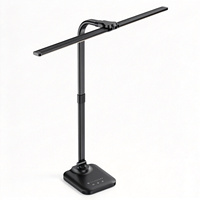 Lampe de bureau LED à panneau long 10W 6V AC, lampe de table à intensité variable tactile avec veilleuse, lampe de lecture réglable en aluminium et plastique