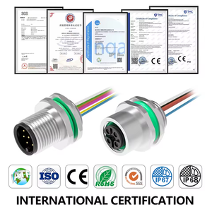 ขั้วต่อแบบติดตั้งบนแผง M12 กันน้ำ IP67 พร้อมสายไฟ 2-17 พิน สำหรับงานอุตสาหกรรม - Product Image 4