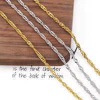 Venta al por mayor de acero inoxidable Twist Rope Chain Link 18K PVD chapado en oro hipoalergénico hallazgos de joyería para la fabricación de pulseras de collar