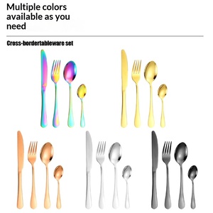 Conjunto de Talheres de Aço Inoxidável Luxuoso e Moderno com 24 Peças, Leve e Durável, para Festas, com Estojo Colorido - Product Image 2