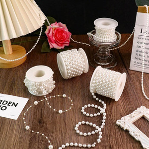 Novedades 2024 en Decoración de Bodas, Bobinas de Perlas de Plástico de 4/6/8 mm para Manualidades, Cadena de Perlas Artificiales - Product Image 4