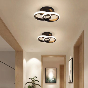 Luminaires modernes à LED encastrés, cercles lumineux pour chambre à coucher, couloir, salle de passage, 18W, lustre de plafond à 2 anneaux - Product Image 4