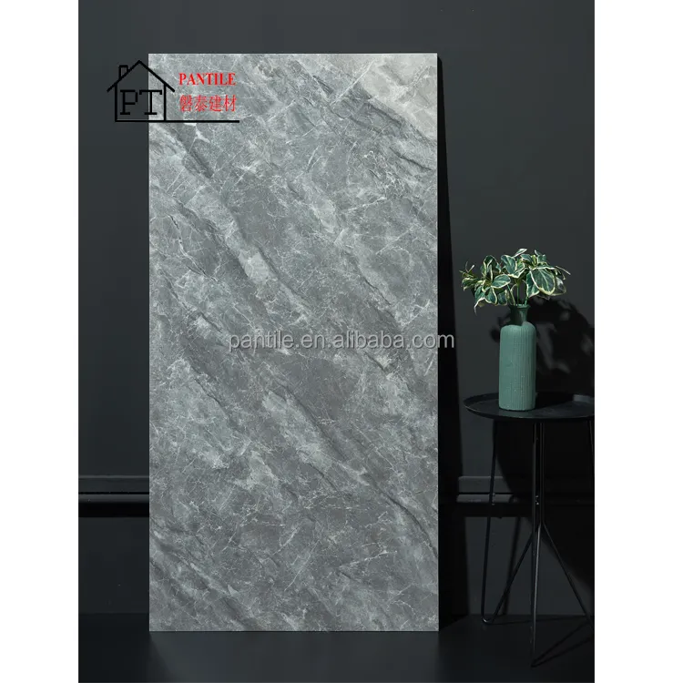 Piastrelle per pavimenti in ceramica lucida dimensioni 750mm X 1500mm marmo porcellanato grigio chiaro pavimento in piastrelle smaltate completamente lucidate