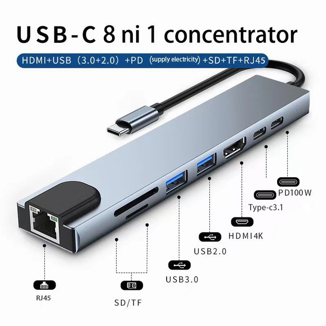 USB C Hub to 4K HDMI-Compatible SD TF Card Reader USB 3.0 2.0 Type C Charging Docking for MacBook iPad Samsung S22 Dex TV Mouse
