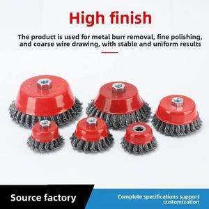 Geknoteter, gedrehter Kohlenstoffstahl-Borsten-Messingdraht 4 Zoll Tasselschleifer-Aufsatz für Rostentfernung und Polieren Industrie/DIY - Product Image 3