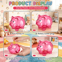 Tirelire en plastique transparente personnalisable avec logo, petite tirelire cochon, boîtes à monnaie, jouets pour enfants, décoration intérieure, boîte d'épargne