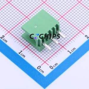 JL396V-39603G01 Plug-in Terminal Block Through hole,P=3.96mm Connector Board-to-Board / Socket - Open 1x3P 3.96mm Green - Product Image 2