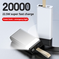Vendre bien Portable Power Bank 20000mah Double sortie Usb Powerbank Prix bon marché banques d'alimentation super rapide avec lampe de poche