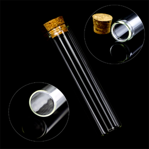 Laboratuar kullanımı borosilikat tüp cam şişe cam tüp mantar şekilli kapak cam silindir Test tüpü - Product Image 2