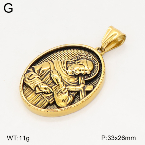 Ciondoli Religiosi in Acciaio Inossidabile Placcati Oro 18K, Esagonali con <span class=keywords><strong>Simboli</strong></span> Animali in Rilievo, per Collane e Bracciali - Vendita all'Ingrosso - Product Image 3