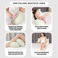 Oreiller de soutien pour la grossesse ergonomique et amovible en polyester, confortable