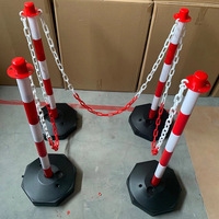 Poteau de signalisation de 830 mm de hauteur, en plastique, avec chaîne métallique pour stationnement, barrières de sécurité pour piétons