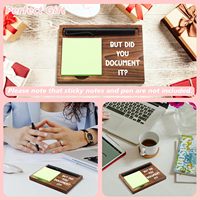 Porte-Notes Autocollant Bloc-Notes En Bois Porte-Stylo 6.5 "X 4.7" Porte-Bloc-Notes Autocollant Distributeur pour Bureau Travail Humour Cadeaux