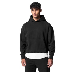 Sweat à capuche décontracté pour hommes à la mode et pantalons de survêtement motif solide Style américain sport Fitness ensemble deux pièces pour l'hiver - Product Image 5