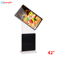 Kiosque à écran tactile rotatif interactif intelligent HD de 55 pouces Lecteur multimédia vidéo à écran partagé Totem LCD Signalisation publicitaire numérique
