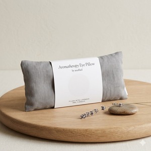 Masque oculaire lesté en lin 100 % naturel à la lavande, respirant, pour la méditation, cadeau idéal pour les peaux sensibles - Product Image 1