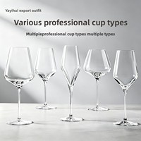 Verres à vin Bordeaux 640 ml, ensemble de 6 à 10 pièces, cristal sans plomb, pied long, gobelets à vin rouge, style européen, luxe haut de gamme pour la maison