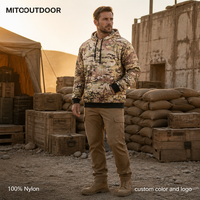 Sweat à capuche matelassé MITO DNC Camo, couche thermique chaude pour l'extérieur avec poche kangourou et cordon de serrage, pour homme, idéal pour le camping par temps froid