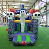 Parcours d'obstacles gonflable géant en PVC sur le thème d'Halloween WINSUN, certifié CE, pour festivals en plein air, parcs à thème et parcs d'attractions