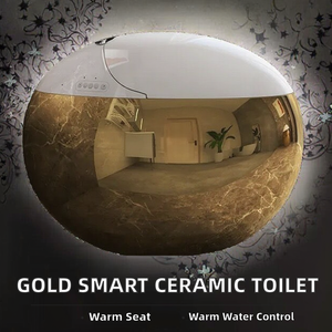 Sanitari di Lusso in Ceramica, WC Intelligente con Telecomando Incluso, Scarico P-Trap/S-Trap, Finitura Elettroplaccata Oro - Product Image 2