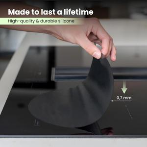 Tapis de protection pour plaque à induction en silicone de qualité alimentaire et fibre de verre, antidérapant, résistant à la chaleur, anti-rayures - Product Image 3