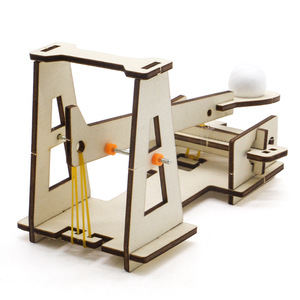 Kit d'expérimentation scientifique modèle 1 de trebuchet en bois, jouet éducatif STEM à faire soi-même pour enfants de 7 à 9 ans - Product Image 2