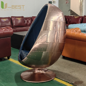 U-best Modern Aluminum Aviator Egg <strong>Pod</strong> <strong>Chair</strong> with Leather for Bar Lounge Interiors Handcrafted Swivel <strong>Chair</strong> - Product Image 6