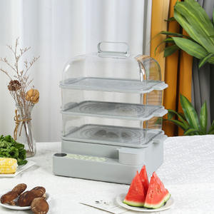 Vaporiera Elettrica Multifunzione a Tre Livelli con Controllo Touch, Pentola a Vapore Trasparente di Grande Capacità per Colazione - Product Image 5