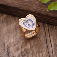 Cincin Elastis Bunga Geometris Berlapis Enamel Terlaris Lintas Negara, Cincin Wanita Modis dan Elegan