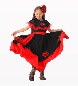 Disfraz <span class=keywords><strong>de</strong></span> Flamenco Español <span class=keywords><strong>para</strong></span> <span class=keywords><strong>Mujer</strong></span>, Estilo Gitana, 720 Grados, <span class=keywords><strong>para</strong></span> Halloween, Carnaval y Fiestas, en Poliéster, con Gran Vuelo - Product Image 2